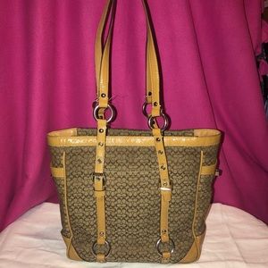 Coach Khaki Mini-C Signature Gallery Tote